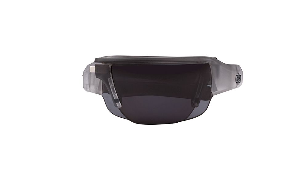 Popticals PopGun Sunglasses, Smoke/Clear Crystal Matte Frame, Gray Lens, Polarized, 030010-SEGP