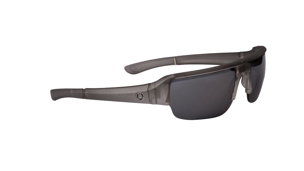 Popticals PopGun Sunglasses, Smoke/Clear Crystal Matte Frame, Gray Lens, Polarized, 030010-SEGP