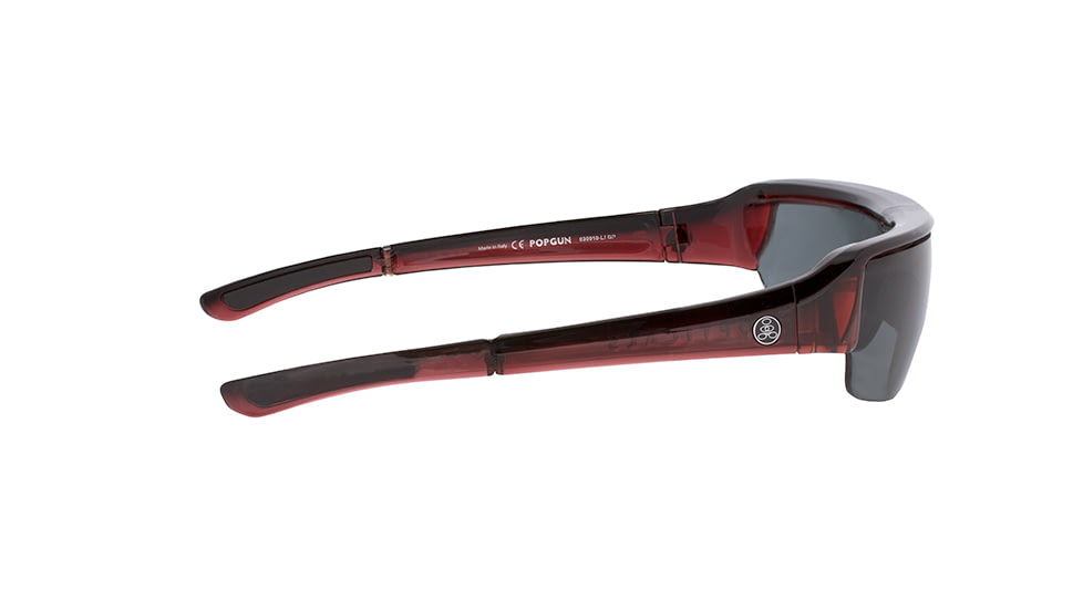 Popticals PopGun Sunglasses, Wine/Black Crystal Gloss Frame, Gray Lens, Polarized, 030010-LFGP