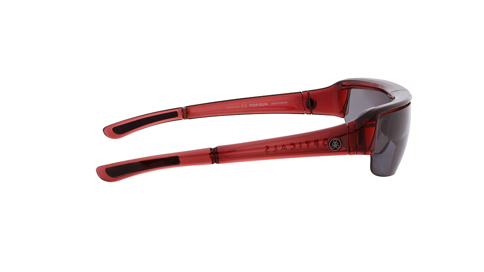 Popticals PopGun Sunglasses, Wine Crystal Gloss Frame, Gray Lens, Polarized, 020010-WXGP