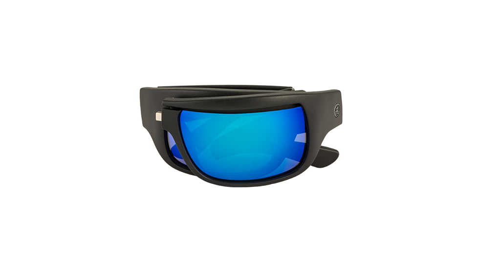 Popticals PopH2O Sunglasses, Black Matte Frame, Gray/Blue Mirror Lens, Polarized, 010070-BMUN