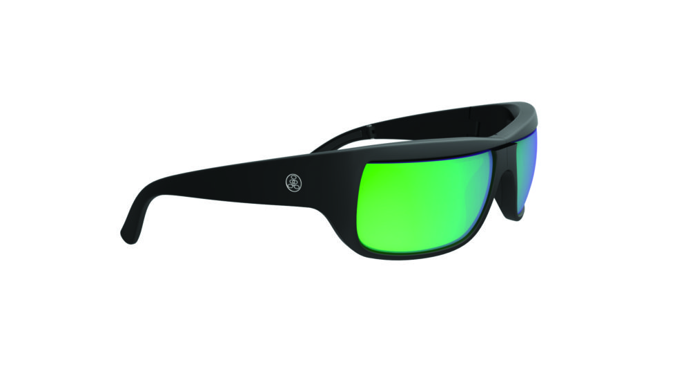 Popticals PopH2O Sunglasses, Black Matte Frame, Gray/Green Mirror Lens, Polarized, 010070-BMEN