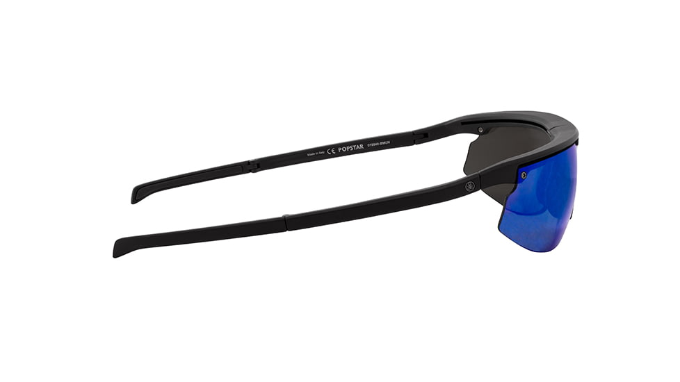 Popticals PopStar Sunglasses, Black Matte Frame, Gray/Blue Mirror Lens, Polarized, 010040-BMUN