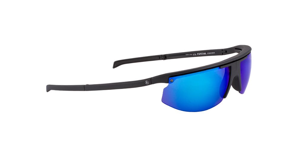 Popticals PopStar Sunglasses, Black Matte Frame, Gray/Blue Mirror Lens, Polarized, 010040-BMUN
