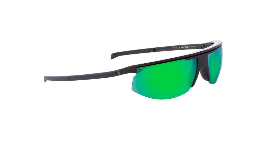 Popticals PopStar Sunglasses, Black Matte Frame, Gray/Green Mirror Lens, Polarized, 010040-BMEN