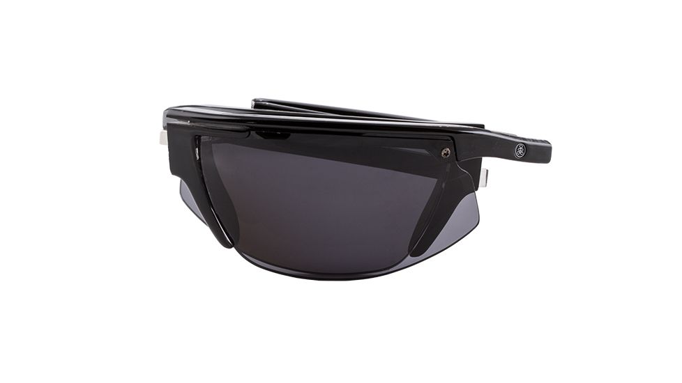 Popticals PopStar Sunglasses, Black Over Crystal Gloss Frame, Gray Lens, Polarized, 040040-BLGP