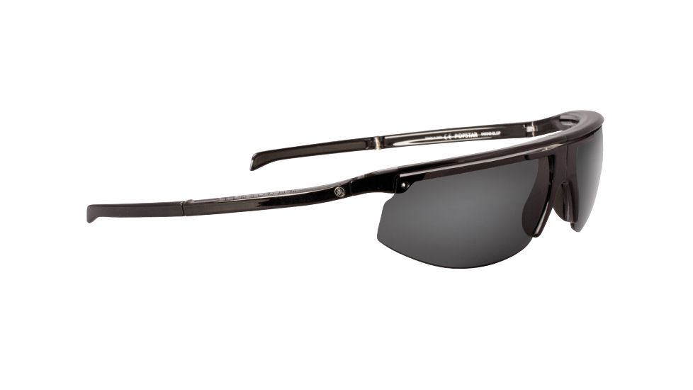 Popticals PopStar Sunglasses, Black Over Crystal Gloss Frame, Gray Lens, Polarized, 040040-BLGP