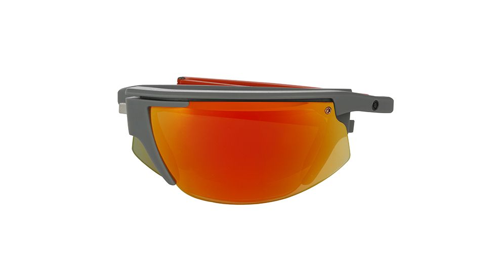 Popticals PopStar Sunglasses, Grey/Orange Matte Frame, Gray/Orange Mirror Lens, Polarized, 010040-OMGP