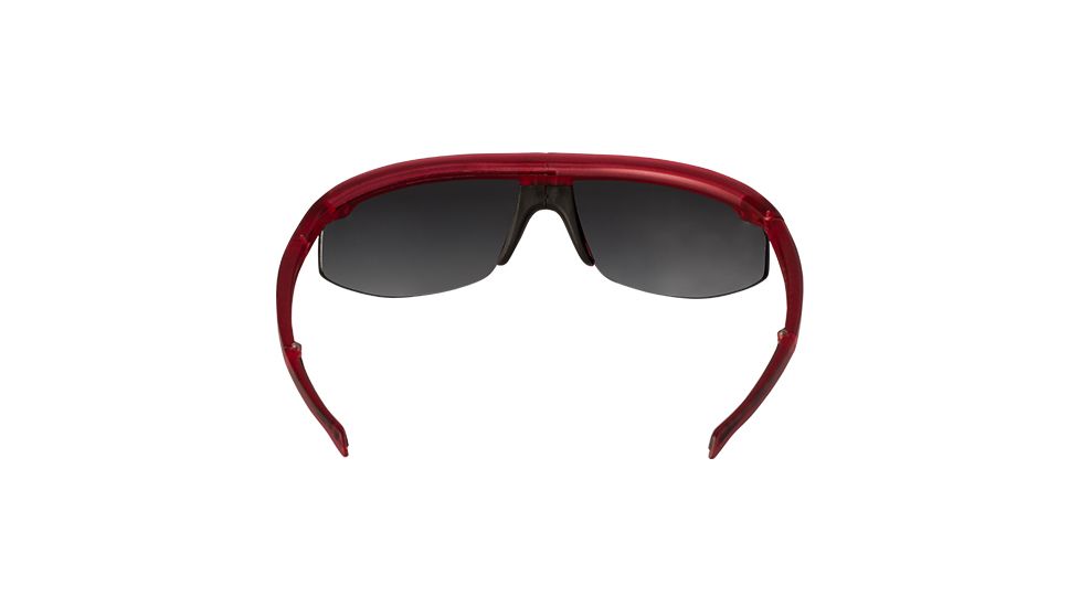 Popticals PopStar Sunglasses, Red Crystal Matte Frame, Gray/Silver Mirror Lens, Polarized, 020040-RDLN