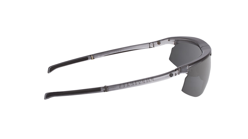 Popticals PopStar Sunglasses, Smoke/Clear Crystal Gloss Frame, Gray/Silver Mirror Lens, Polarized, 030040-SFLN