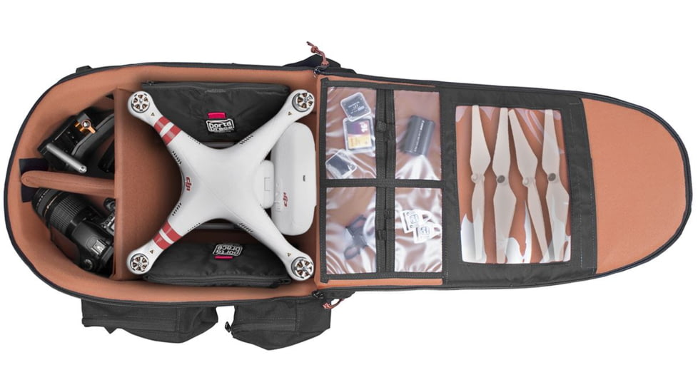 Porta Brace Drone Backpack for DJI Phantom 2 or 3 Drone, Black, Medium BK-5DRN