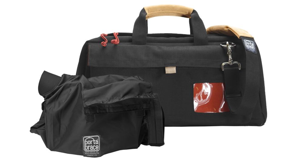 Porta Brace Medium Mini DV Carry Case w/M4 Quick Slick Mini-Rain Slicker,Black/Red CS-DV3RQS-M4