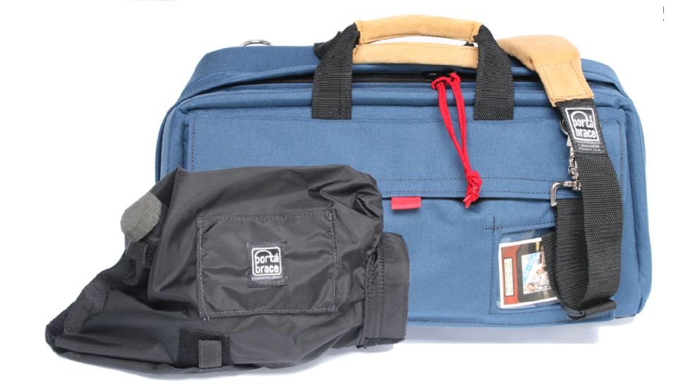 PortaBrace CS-DV3RQS-M2 Medium CompactHD Camera Case - Blue - with Quick Slick rain slicker