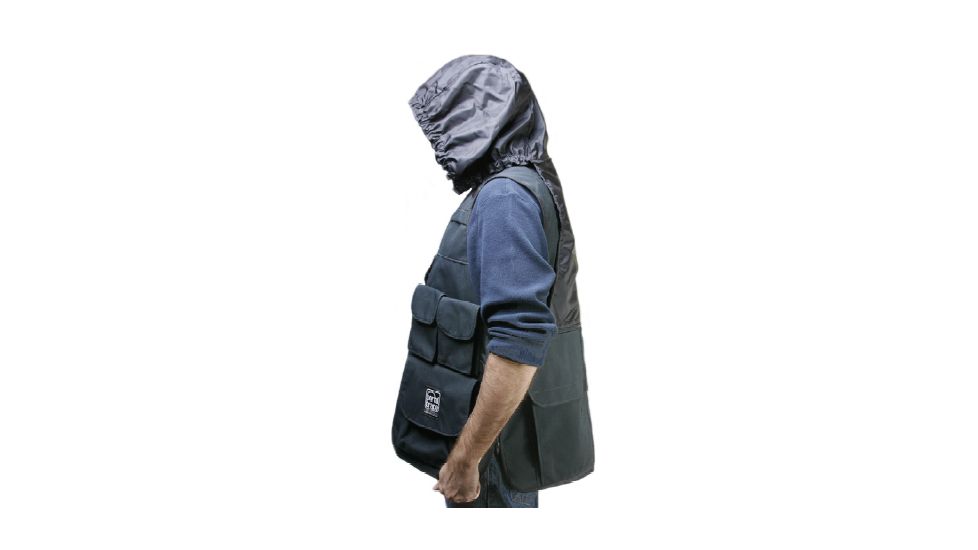PortaBrace VV-LBLH Video Vest, Large with Hood - Black