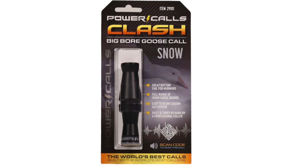 Higdon Outdoors Power Calls Clash Snow Goose Molded Poly Call w/Built-In Back Pressure, Full Range, Stealth Black, 29101