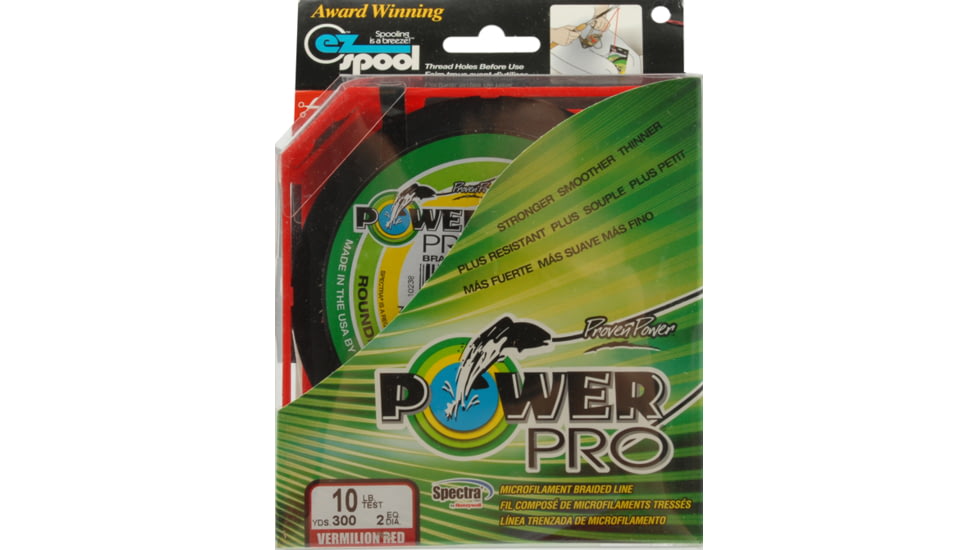 Power Pro Braided Line Vermilion Red 300 yds. - 10 lb. Test, Red 051626