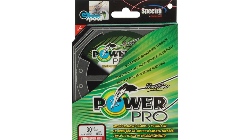 Power Pro Braided Line Vermilion Red 300 yds. - 30 lb. Test, Red 051629