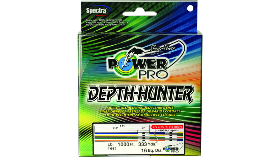 Power Pro Depth-Hunter Braided Fishing Line Metered 30lb 1000ft 333yd Multi-Colored, 21100300333J