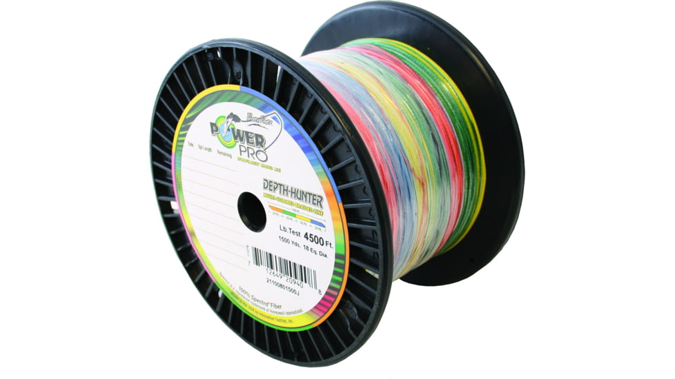 Power Pro Depth-Hunter Braided Fishing Line Metered 50lb 4500ft 1500yd Multi-Colored, 21100501500J