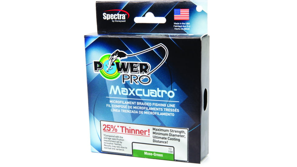 Power Pro MaxCuatro Spectra HT Braided Fishing Line 100lb 150yd Moss Green, 33401000150E