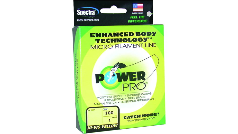 Power Pro Spectra Braided Fishing Line 15lb 100yd Hi-Vis Yellow, 21100150100Y