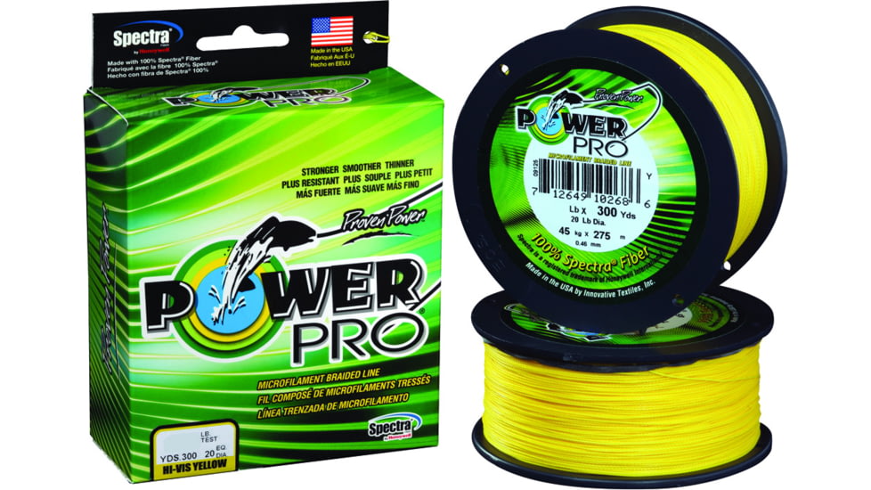 Power Pro Spectra Braided Fishing Line 30lb 300yd Hi-Vis Yellow, 21100300300Y