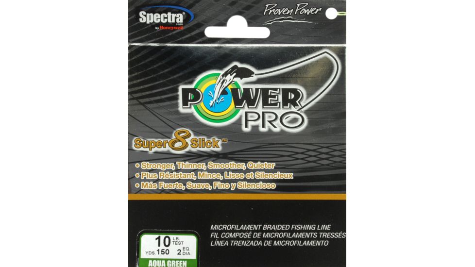 Power Pro Super 8 Slick Aqua Green 150 yds. - 10 lb. Test, Green 067219