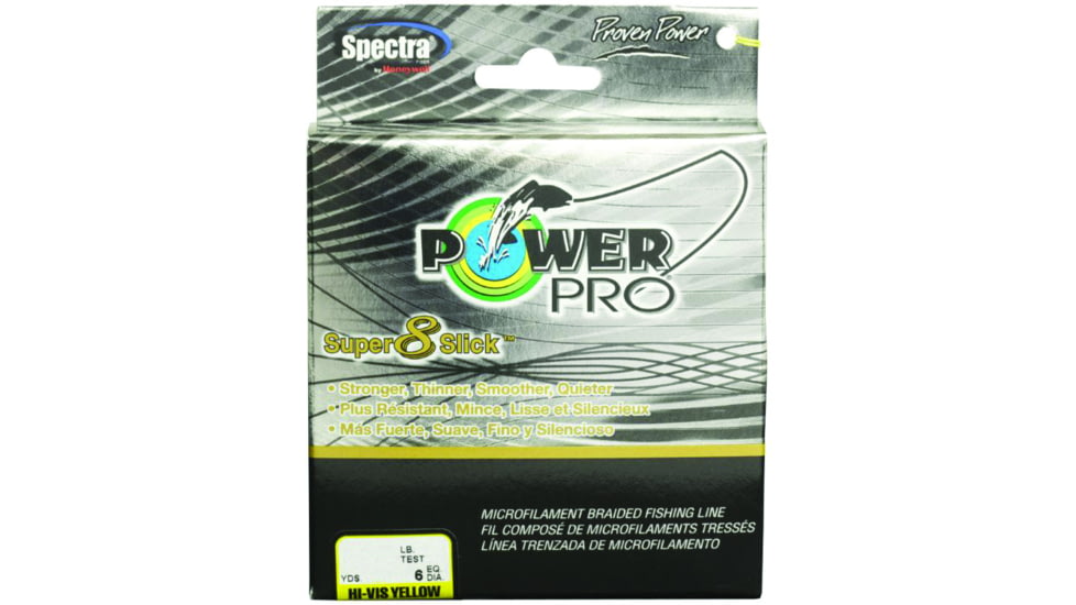 Power Pro Super 8 Slick Braided Fishing Line 15Lb 300 Yd Hi-Vis Yellow, 31100150300Y