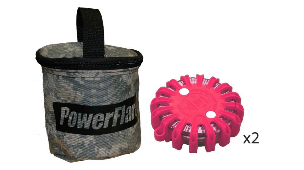 Powerflare PF-200 Softpack,  2 Safety Lights,Amber LED,ACU Bag,2 Batteries, Hot Pink Shell SP2ACU-A-HP