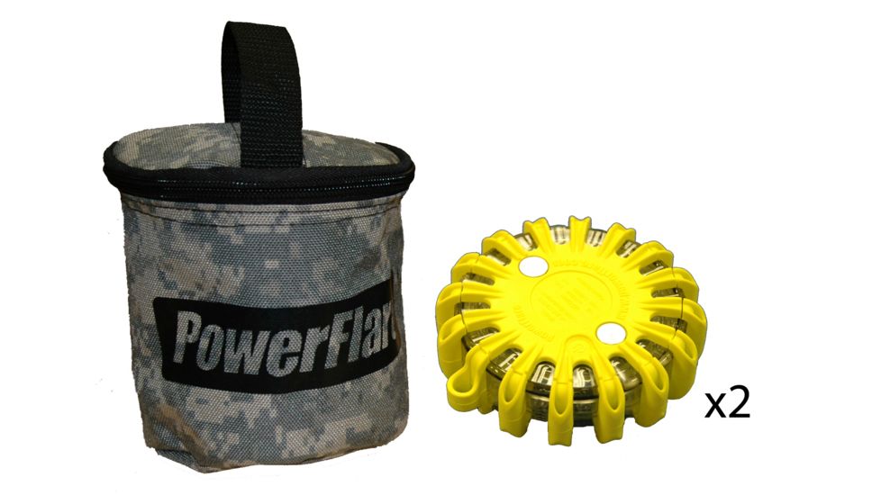 Powerflare PF-200 Softpack,  2 Safety Lights,Red LED,ACU Bag,2 Batteries, Yellow Shell SP2ACU-R-Y