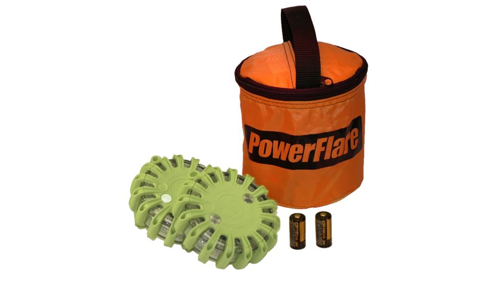 Powerflare PF-200 Softpack,  2 Safety Lights,Amber LED,Orange Bag,2 Batteries, Olive Drab Shell SP2O-A-OD