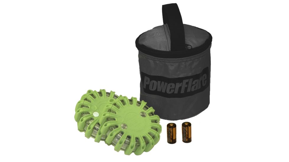 Powerflare PF-200 Softpack,  2 Safety Lights,Amber LED,Black Bag,2 Batteries, Olive Drab Shell SP2BK-A-OD