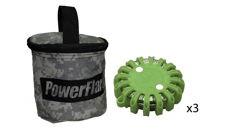 Powerflare PF-200 Softpack,  3 Safety Lights,Infrared LED,ACU Bag,3 Batteries, Olive Drab Shell SP3ACU-I-OD