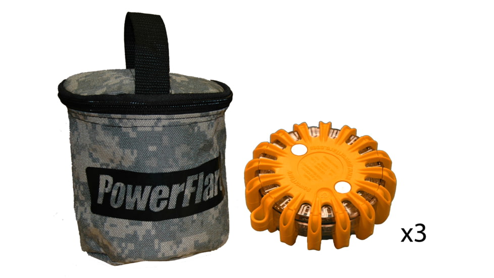Powerflare PF-200 Softpack,  3 Safety Lights,Infrared LED,ACU Bag,3 Batteries, Orange Shell SP3ACU-I-O