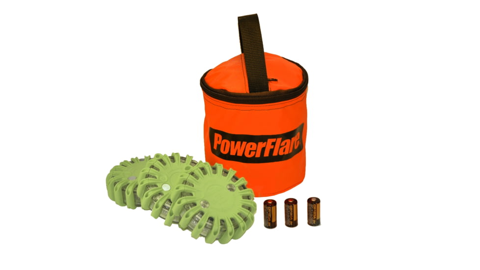 Powerflare PF-200 Softpack,  3 Safety Lights,Infrared LED,Orange Bag,3 Batteries, Olive Drab Shell SP3O-I-OD