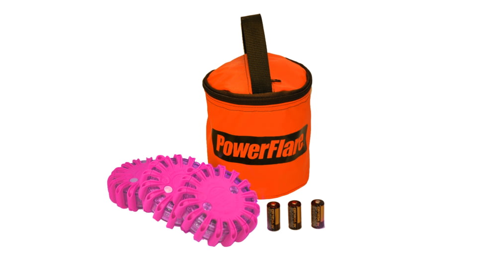 Powerflare PF-200 Softpack,  3 Safety Lights,Infrared LED,Orange Bag,3 Batteries, Hot Pink Shell SP3O-I-HP