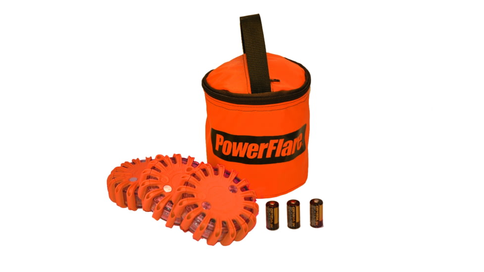Powerflare PF-200 Softpack,  3 Safety Lights,Infrared LED,Orange Bag,3 Batteries, Orange Shell SP3O-I-O