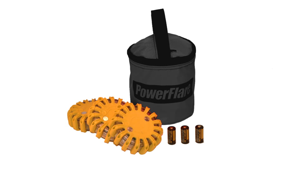 Powerflare PF-200 Softpack,  3 Safety Lights,Infrared LED,Black Bag,3 Batteries, Orange Shell SP3BK-I-O