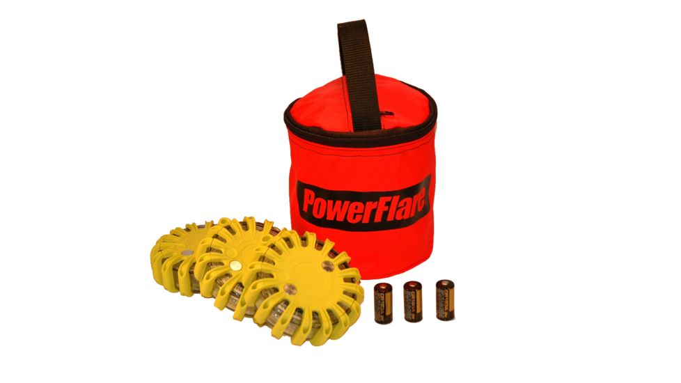Powerflare PF-200 Softpack,  3 Safety Lights,Infrared LED,Red Bag,3 Batteries, Yellow Shell SP3R-I-Y