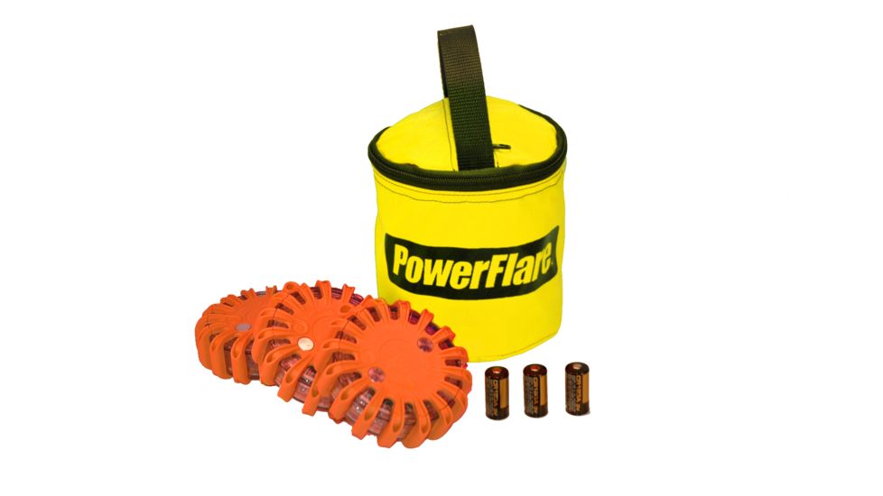 Powerflare PF-200 Softpack,  3 Safety Lights,Infrared LED,Yellow Bag,3 Batteries, Orange Shell SP3Y-I-O