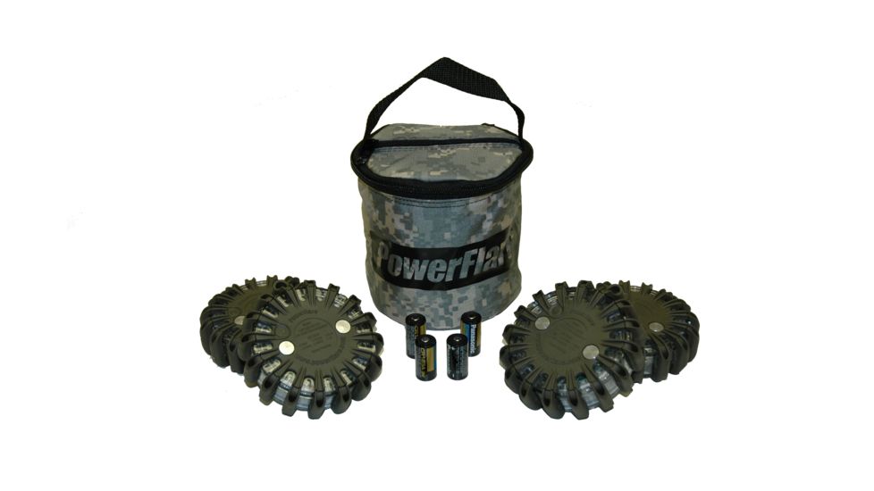 Powerflare PF-200 Softpack,  4 Safety Lights,Infrared LED,ACU Bag,4 Batteries, Olive Drab Shell SP4ACU-I-OD