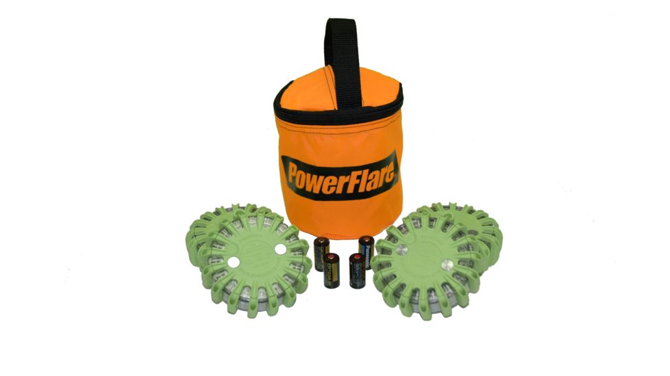 Powerflare PF-200 Softpack,  4 Safety Lights,Infrared LED,Orange Bag,4 Batteries, Olive Drab Shell SP4O-I-OD