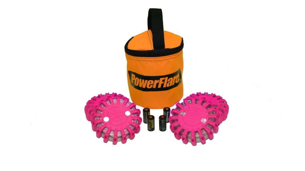 Powerflare PF-200 Softpack,  4 Safety Lights,Infrared LED,Orange Bag,4 Batteries, Hot Pink Shell SP4O-I-HP