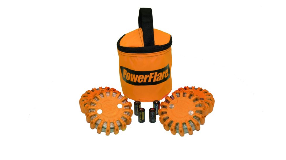 Powerflare PF-200 Softpack,  4 Safety Lights,Infrared LED,Orange Bag,4 Batteries, Orange Shell SP4O-I-O