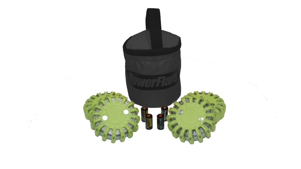 Powerflare PF-200 Softpack,  4 Safety Lights,Infrared LED,Black Bag,4 Batteries, Olive Drab Shell SP4BK-I-OD