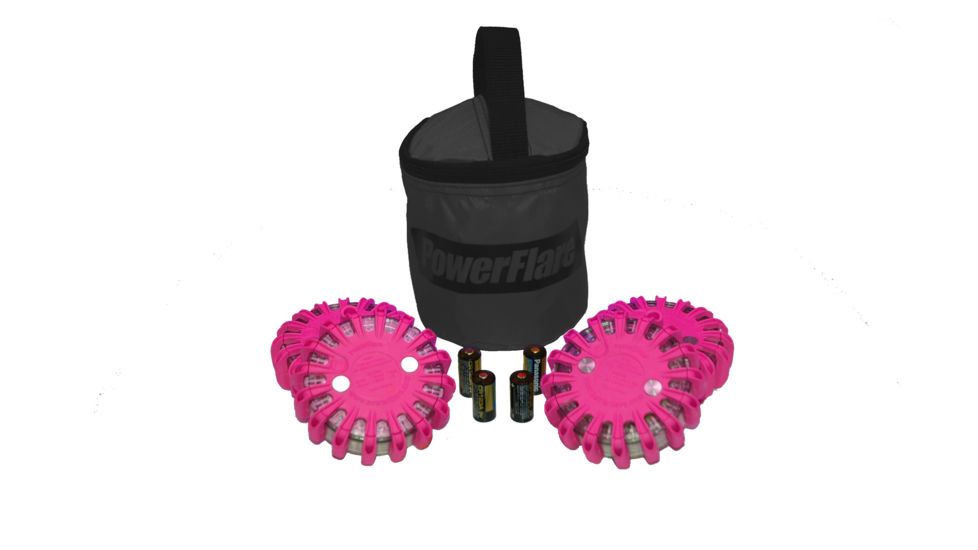 Powerflare PF-200 Softpack,  4 Safety Lights,Infrared LED,Black Bag,4 Batteries, Hot Pink Shell SP4BK-I-HP