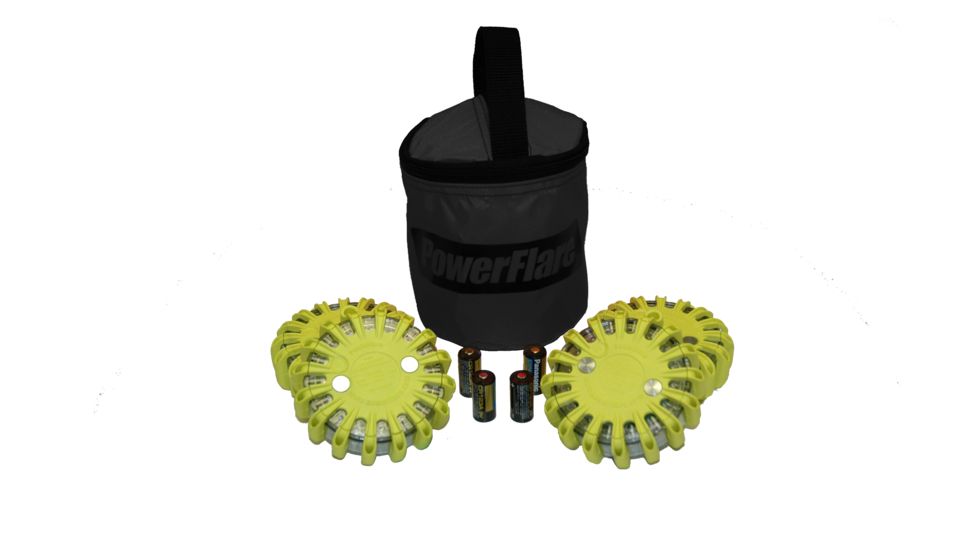 Powerflare PF-200 Softpack,  4 Safety Lights,Infrared LED,Black Bag,4 Batteries, Yellow Shell SP4BK-I-Y