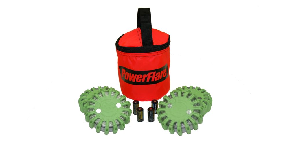 Powerflare PF-200 Softpack,  4 Safety Lights,Infrared LED,Red Bag,4 Batteries, Olive Drab Shell SP4R-I-OD
