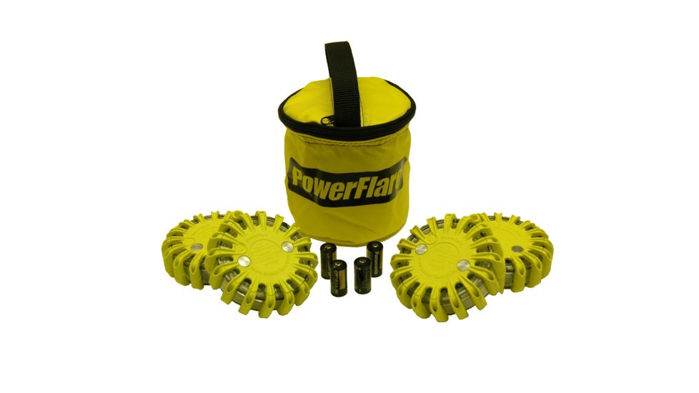 Powerflare PF-200 Softpack,  4 Safety Lights,Infrared LED,Yellow Bag,4 Batteries, Yellow Shell SP4Y-I-Y