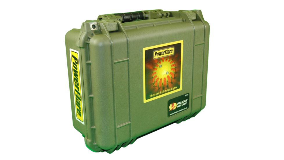 Powerflare PF-200 Incident Command Pack - 24 Lights,Amber LED,Black Case,24 Batteries,Olive Drab Shell PFPACK24BK-A-OD